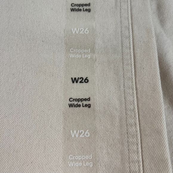 Calvin Klein Women Cropped Wide Leg Zip Fly Mid Rise Jeans Beige Size 26 - Picture 3 of 16